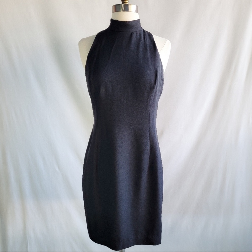 Donna Ricco Black Bow Halter Dress